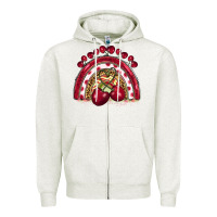Oatmeal Heather cherry rainbow Zipper Hoodie - BarkalooDesign