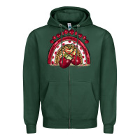 Sports Green cherry rainbow Zipper Hoodie - BarkalooDesign