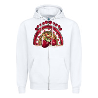 White cherry rainbow Zipper Hoodie - BarkalooDesign