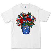 White Patriotic Sunflower in a Jar Premium Tee - Jasminsmagicworld
