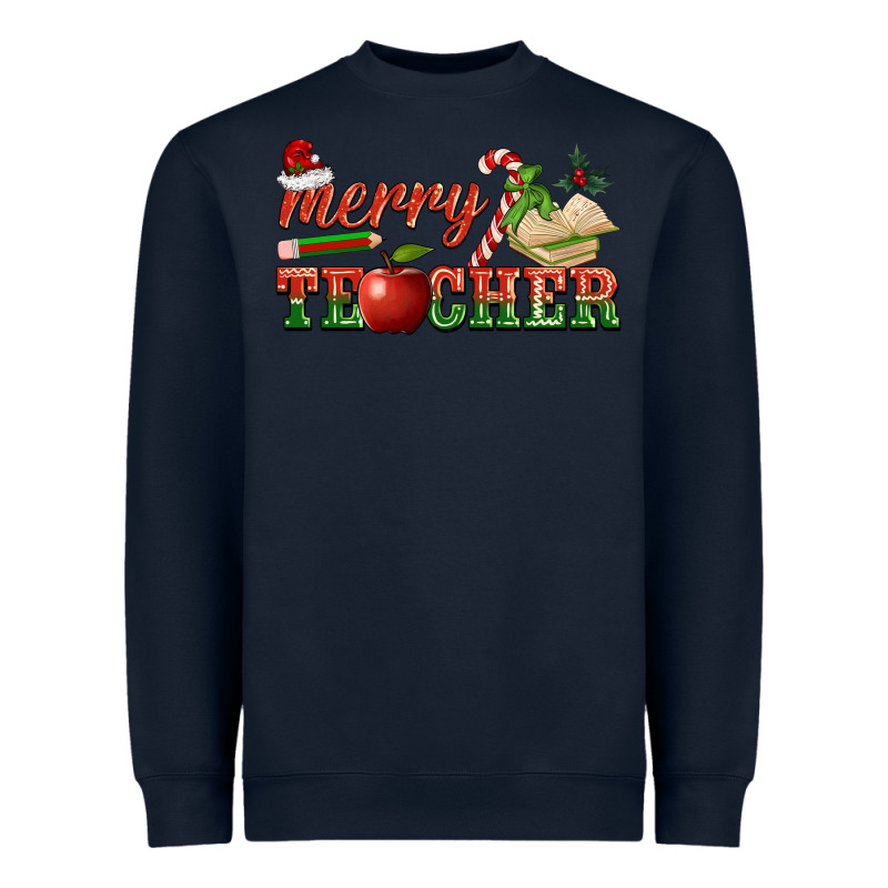 Merry Teacher Heavyweight Sweatshirt by BarkalooDesign | Teevron