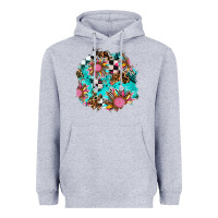 Heather Grey race sunflower patches Heavyweight Hoodie - AdoDesignShop