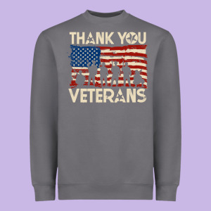 Thank You Veterans American Flag Patriotic Heavyweight Sweatshirt Designed By Baomotion