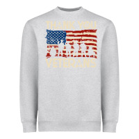 Heather Grey Thank You Veterans American Flag Patriotic Heavyweight Sweatshirt - baoMotion