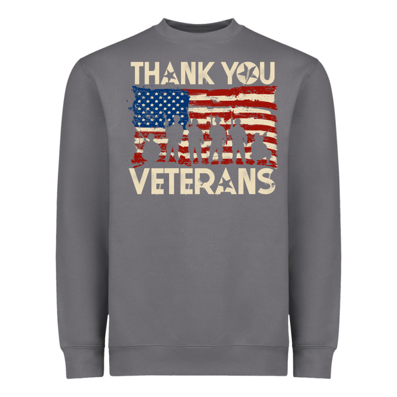 Thank You Veterans American Flag Patriotic Heavyweight Sweatshirt by baoMotion | Teevron