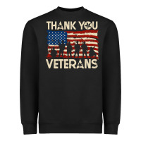 Black Thank You Veterans American Flag Patriotic Heavyweight Sweatshirt - baoMotion