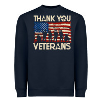 Navy Thank You Veterans American Flag Patriotic Heavyweight Sweatshirt - baoMotion