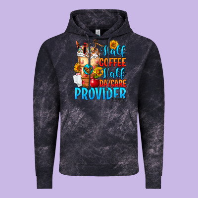 Half Coffee Half Daycare Provider Vintage Hoodie Designed By Fadigitalartstudio