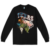Black Texas 4th of July Long Sleeve Tee - FaDigitalArtStudio