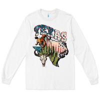 White Texas 4th of July Long Sleeve Tee - FaDigitalArtStudio