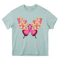 Arona Pink ribbon Breast Cancer butterfly Heavy Core Tee - NancyCooperArtShop