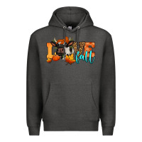 Charcoal Heather love fall holstein cow Premium Hoodie - Jasminsmagicworld