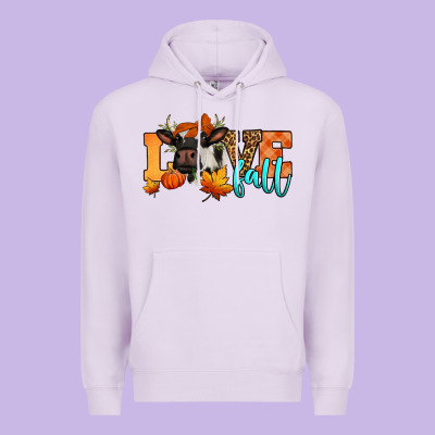 Love Fall Holstein Cow Premium Hoodie Designed By Jasminsmagicworld