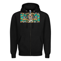 Black english bulldog mom  license plate template Zipper Hoodie - BarkalooDesign