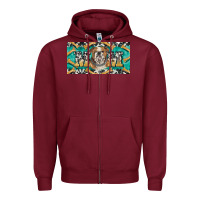 Burgundy english bulldog mom  license plate template Zipper Hoodie - BarkalooDesign