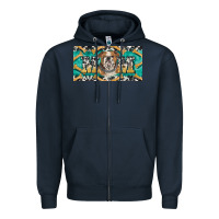Navy english bulldog mom  license plate template Zipper Hoodie - BarkalooDesign