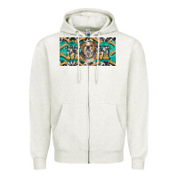 Oatmeal Heather english bulldog mom  license plate template Zipper Hoodie - BarkalooDesign