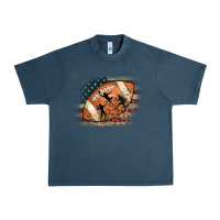 Midnight Navy American Football Flag Players Urban Heavy Tee - CowCowDesign