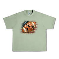 Oil Green American Football Flag Players Urban Heavy Tee - CowCowDesign