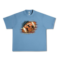 Pebble Blue American Football Flag Players Urban Heavy Tee - CowCowDesign