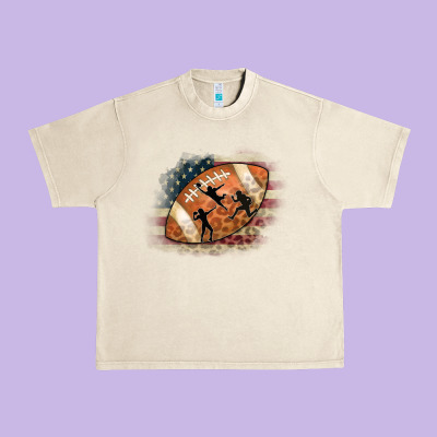 American Football Flag Players Urban Heavy Tee Designed By Cowcowdesign