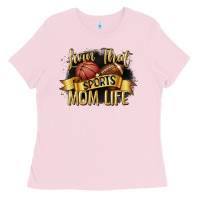 Bubblegum Pink livin that sports mom life Ladies Tee - CowGirlArtShop
