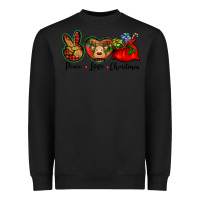 Black peace love Christmas Heavyweight Sweatshirt - BarkalooDesign