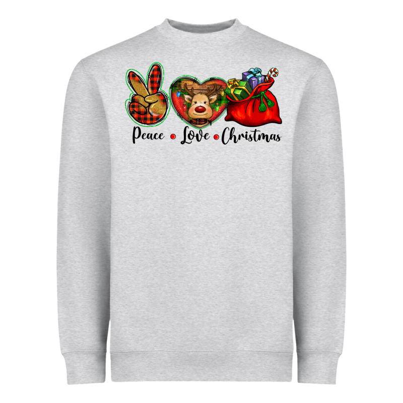 Peace Love Christmas Heavyweight Sweatshirt by BarkalooDesign | Teevron