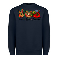 Navy peace love Christmas Heavyweight Sweatshirt - BarkalooDesign
