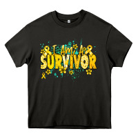 Asphalt I am a survivor yellow ribbon Heavy Core Tee - NancyCooperArtShop