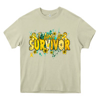Mossy I am a survivor yellow ribbon Heavy Core Tee - NancyCooperArtShop