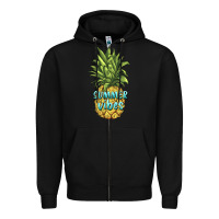 Black summer vibes pineapple Zipper Hoodie - BarkalooDesign