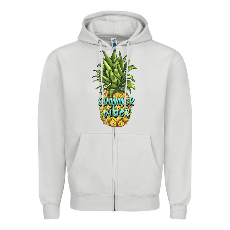 Summer Vibes Pineapple Zipper Hoodie by BarkalooDesign | Teevron