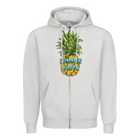Dove Grey summer vibes pineapple Zipper Hoodie - BarkalooDesign