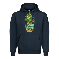 Navy summer vibes pineapple Zipper Hoodie - BarkalooDesign