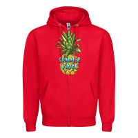 Red summer vibes pineapple Zipper Hoodie - BarkalooDesign
