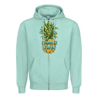 Seafoam summer vibes pineapple Zipper Hoodie - BarkalooDesign