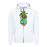 White summer vibes pineapple Zipper Hoodie - BarkalooDesign