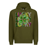 Army Green Lucky Premium Hoodie - CowhideDigitalArt