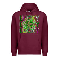 Burgundy Lucky Premium Hoodie - CowhideDigitalArt