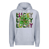 Heather Grey Lucky Premium Hoodie - CowhideDigitalArt