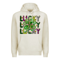Oatmeal Heather Lucky Premium Hoodie - CowhideDigitalArt