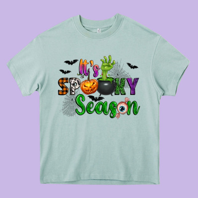 It's Spooky Season Heavy Core Tee Designed By Texasbilliewilder