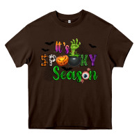 Chocolate Brown It's Spooky Season Heavy Core Tee - texasbilliewilder