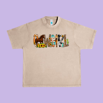 Cowgirl Horse Min Urban Heavy Tee Designed By Cowcowdesign