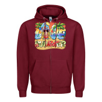 Burgundy love summer gnomes  Background Zipper Hoodie - BarkalooDesign
