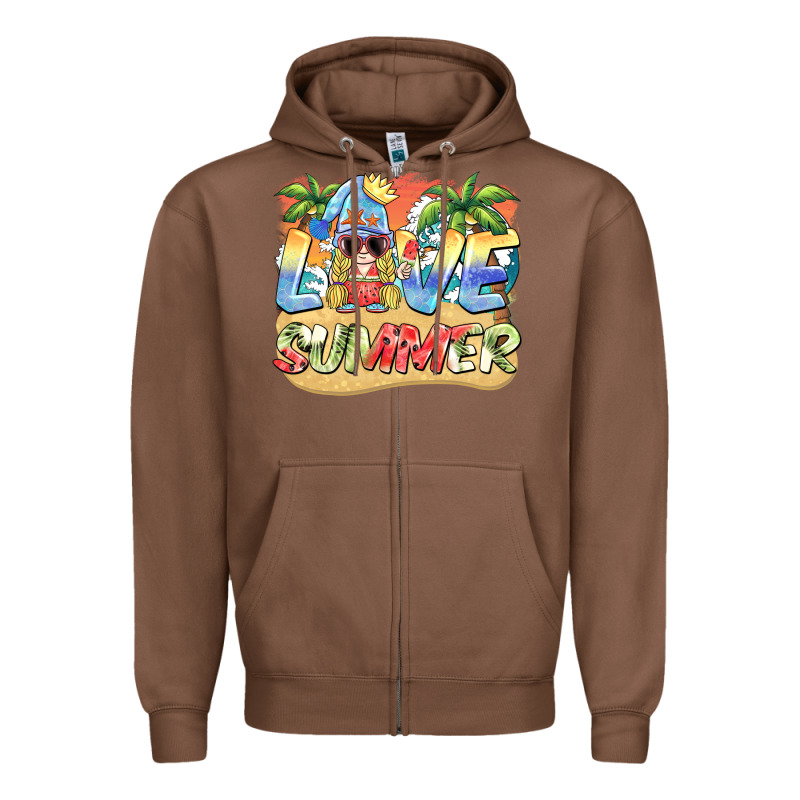Love Summer Gnomes  Background Zipper Hoodie by BarkalooDesign | Teevron
