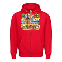 Red love summer gnomes  Background Zipper Hoodie - BarkalooDesign