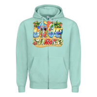 Seafoam love summer gnomes  Background Zipper Hoodie - BarkalooDesign