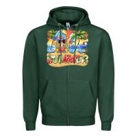 Sports Green love summer gnomes  Background Zipper Hoodie - BarkalooDesign